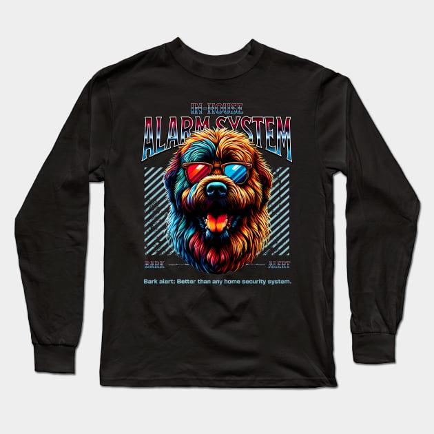 Bark Alert Bouvier des Flandres Dog Long Sleeve T-Shirt by Miami Neon Designs